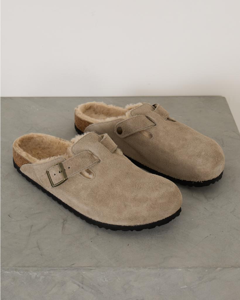Boston Shearling Suede Loafers Taupe