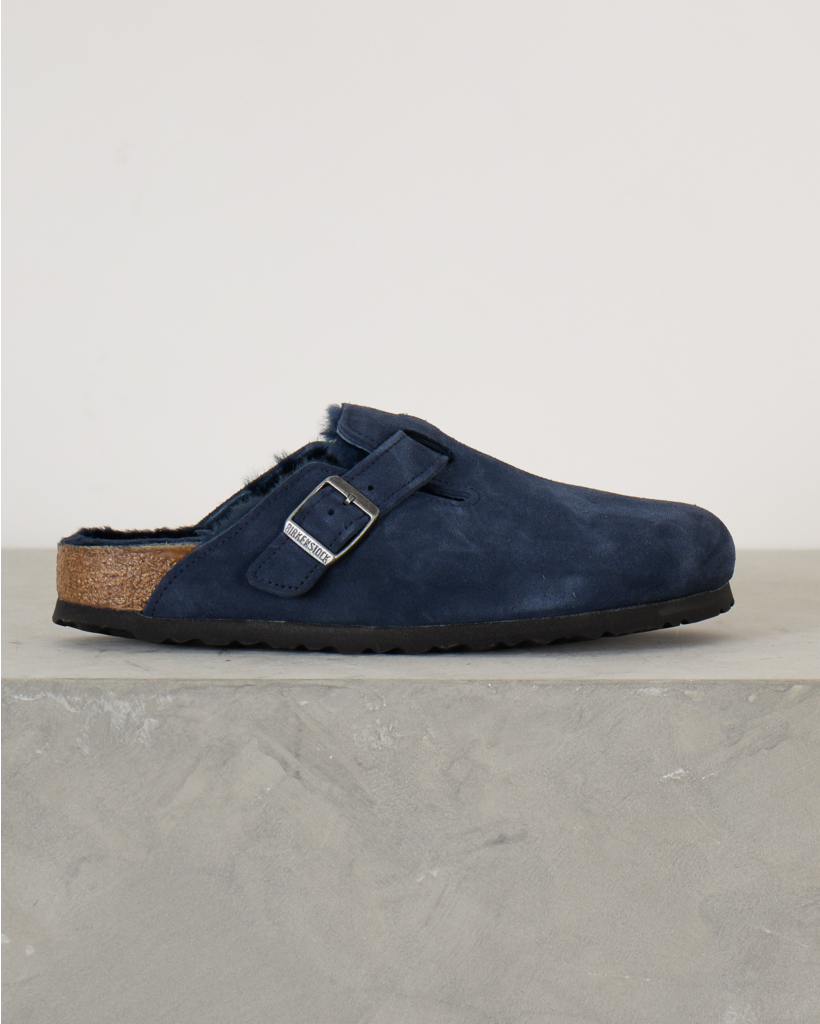 Boston Shearling Suede Loafers Navy