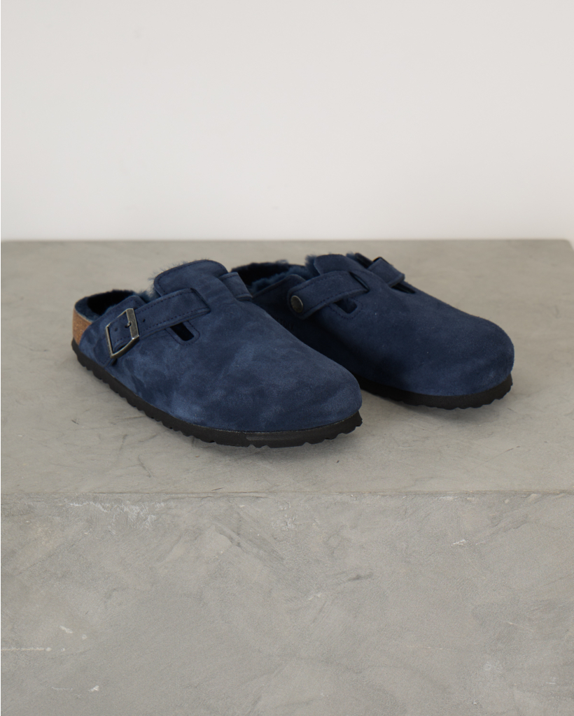 Boston Shearling Suede Loafers Navy