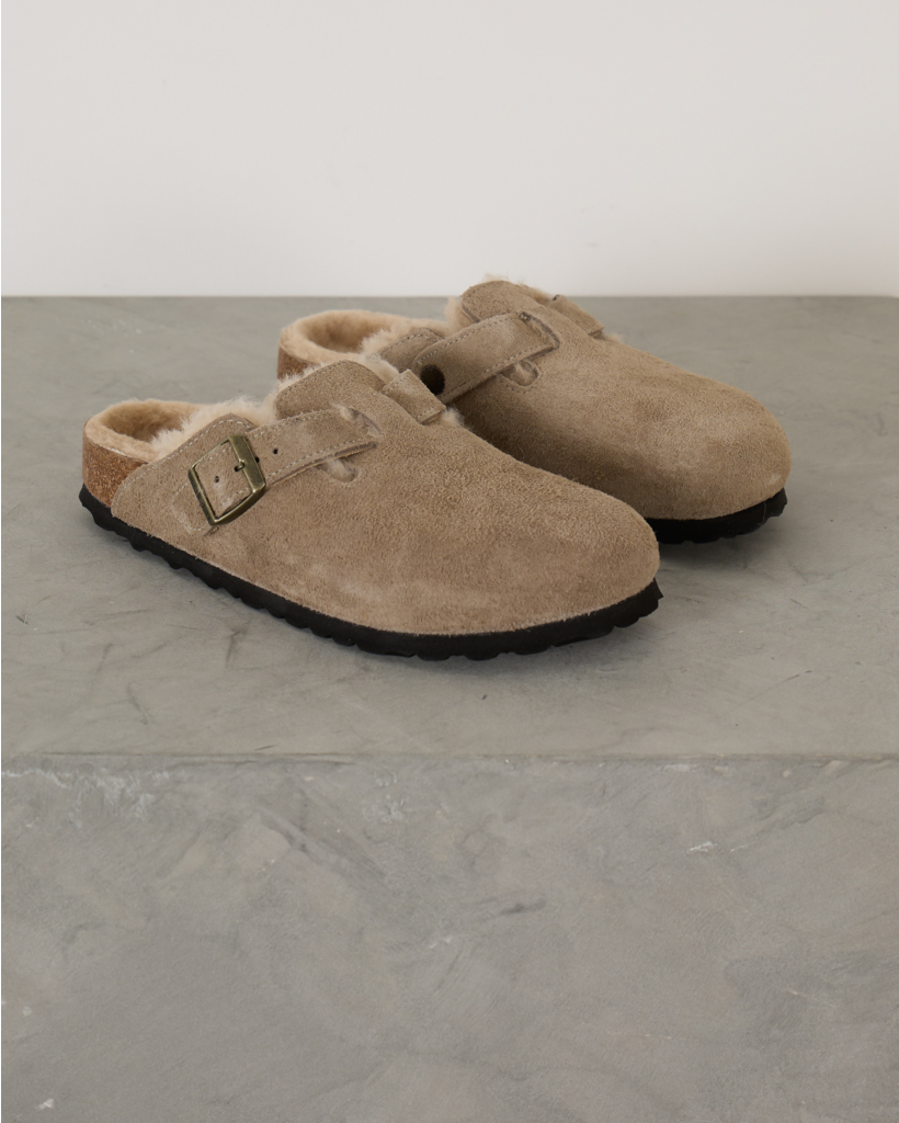Boston Shearling Suede Loafers Taupe