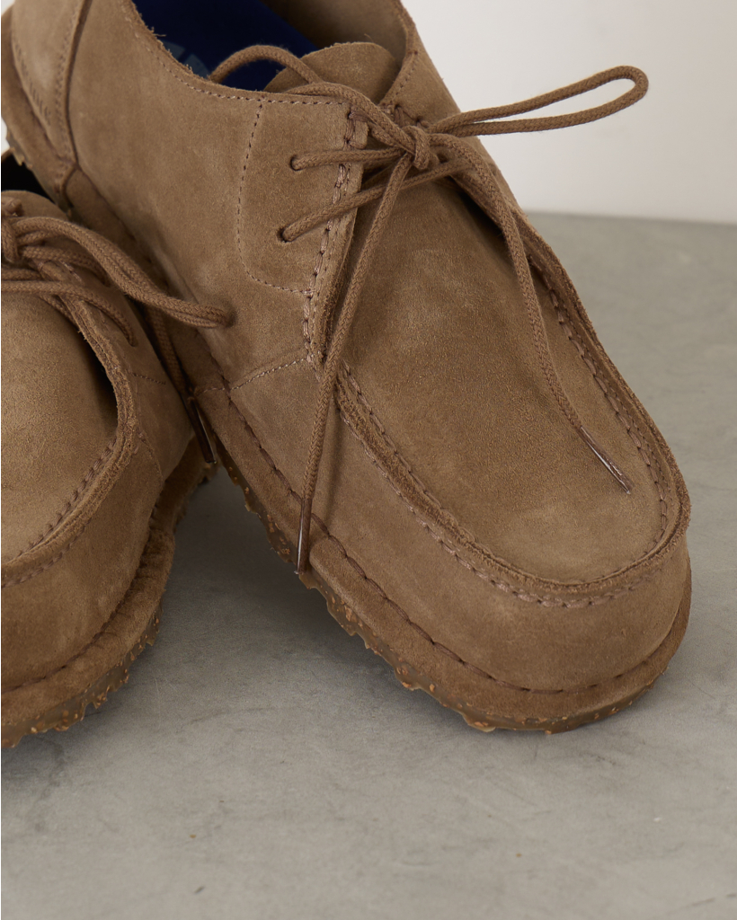 Utti Lace Suede Moccasin Gray Taupe