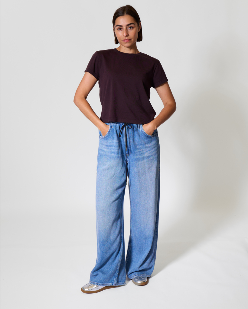 Adine Shrunken Cotton T-shirt Eggplant