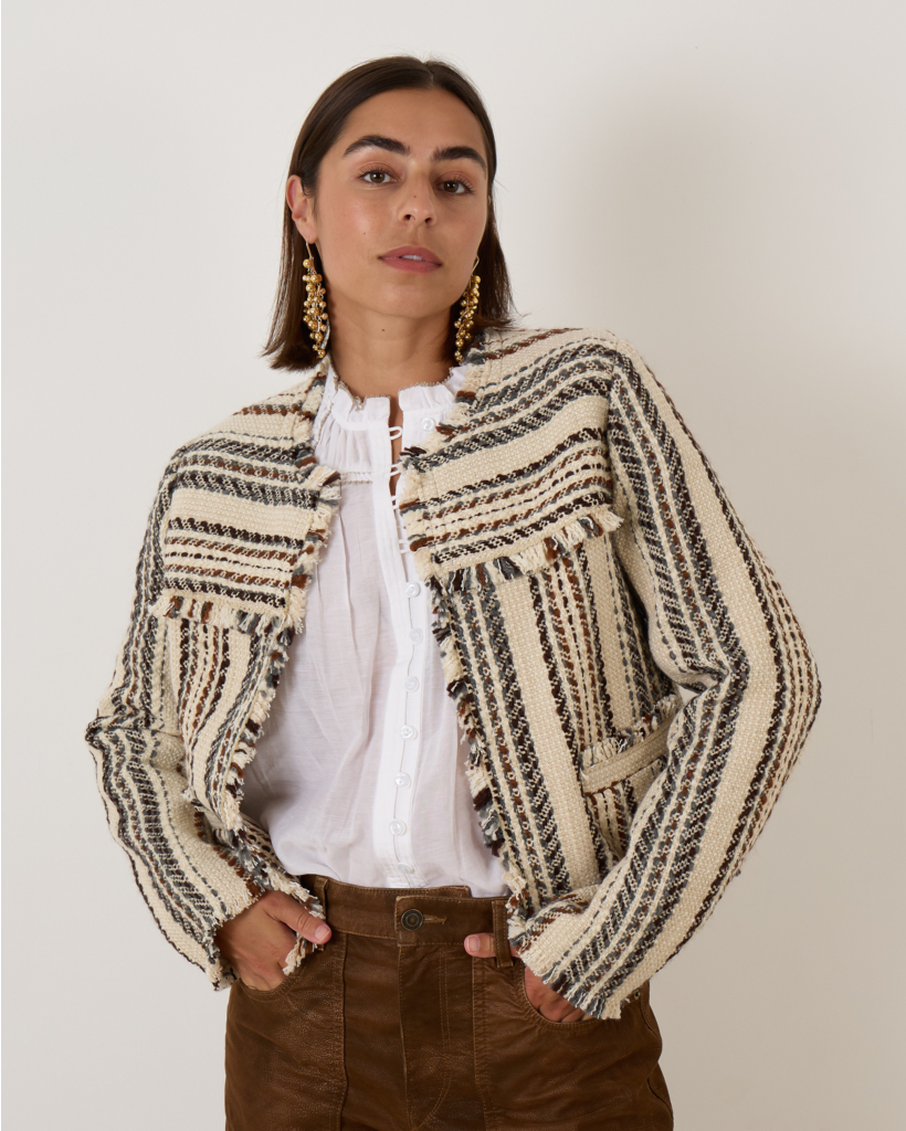 Izaria Jacket Striped Ecru