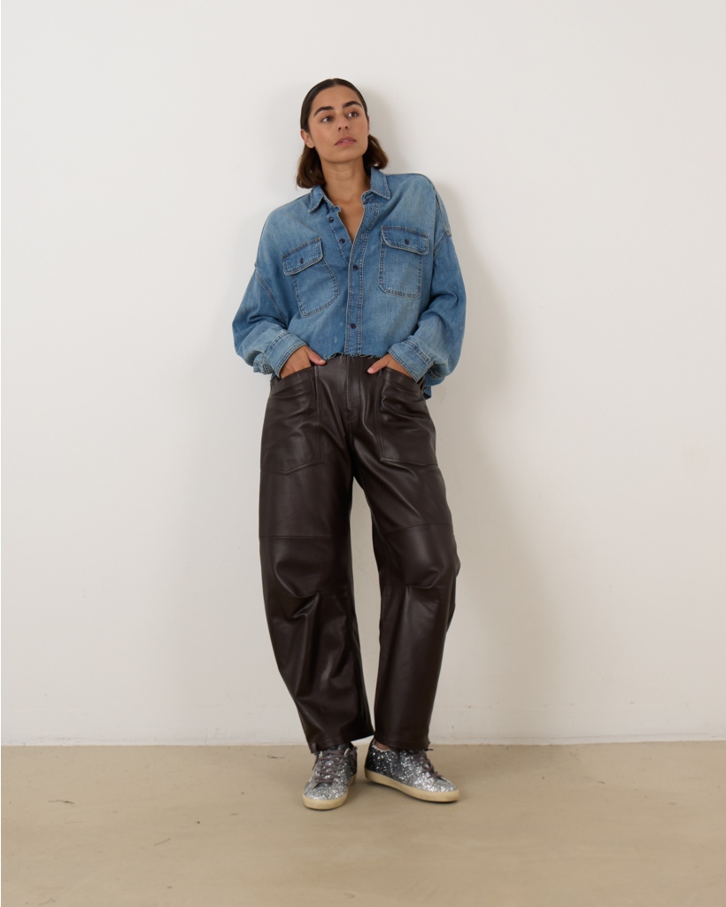Shon Leather Pants Brown