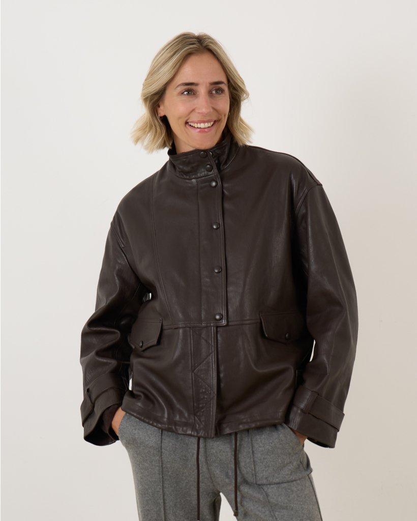 Jacket leather/suede women brown