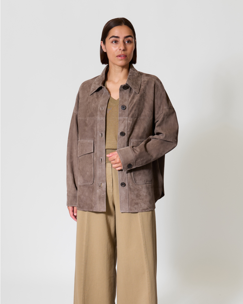 Kaylee Lamb Suede Jacket Soil