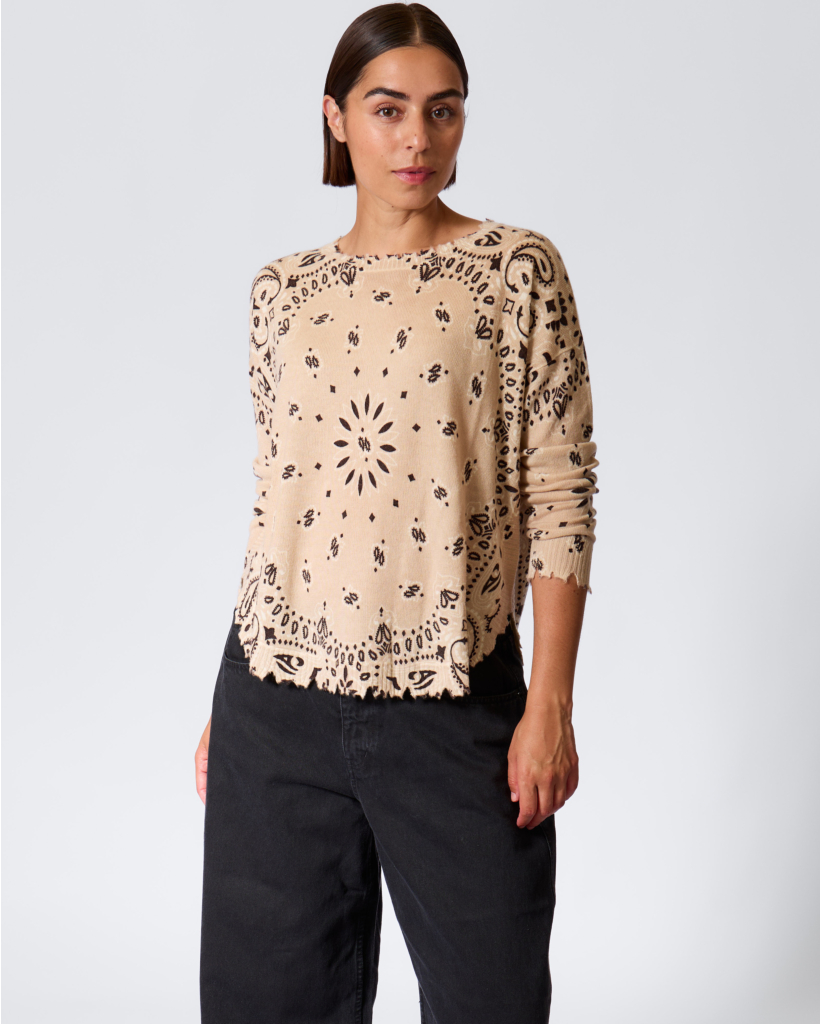 Mela Bandana Sweater Brown Organic