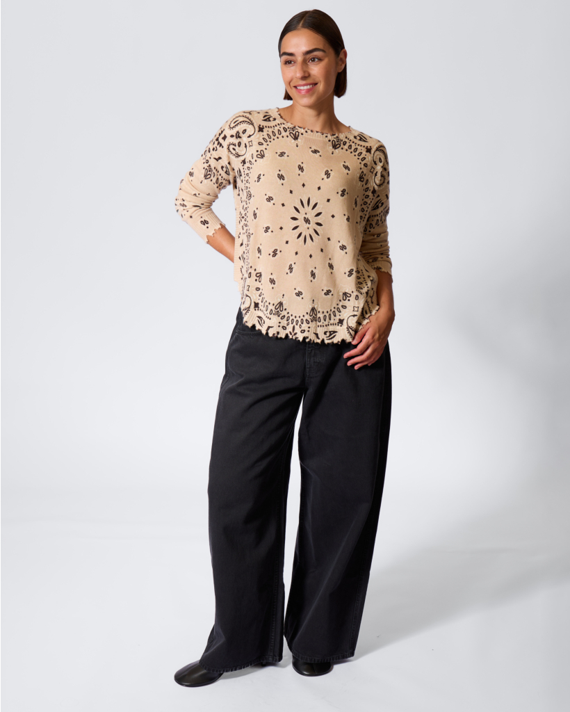 Mela Bandana Sweater Brown Organic
