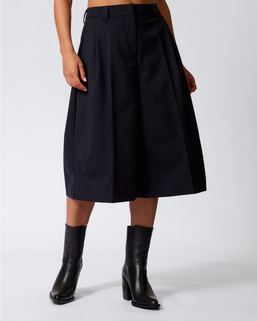 Dakota Wool Blend Culotte Night Blue