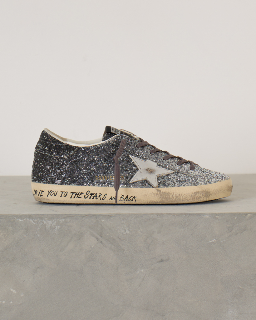 Super Star Sneakers Glitter Silver Black