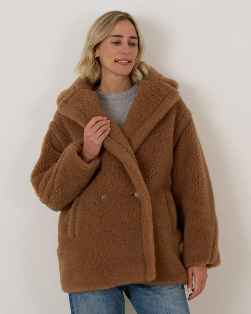 Dramma Teddy Coat Brown