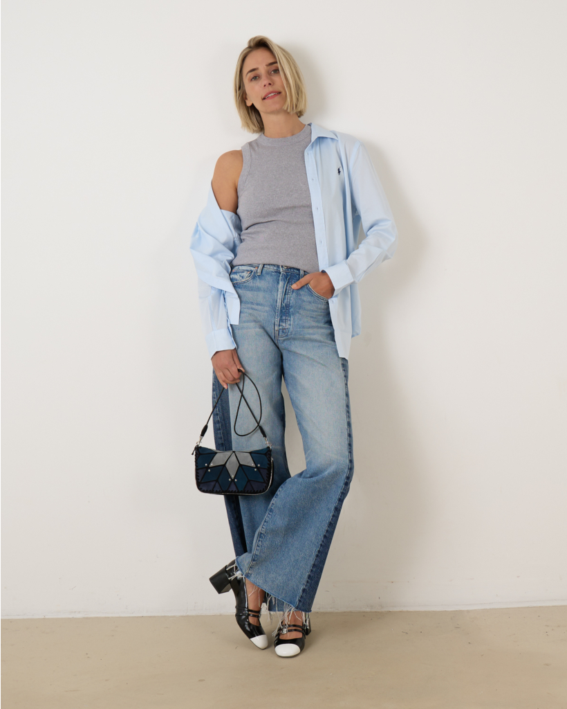 Stretch Slim Fit Cotton Shirt Blue