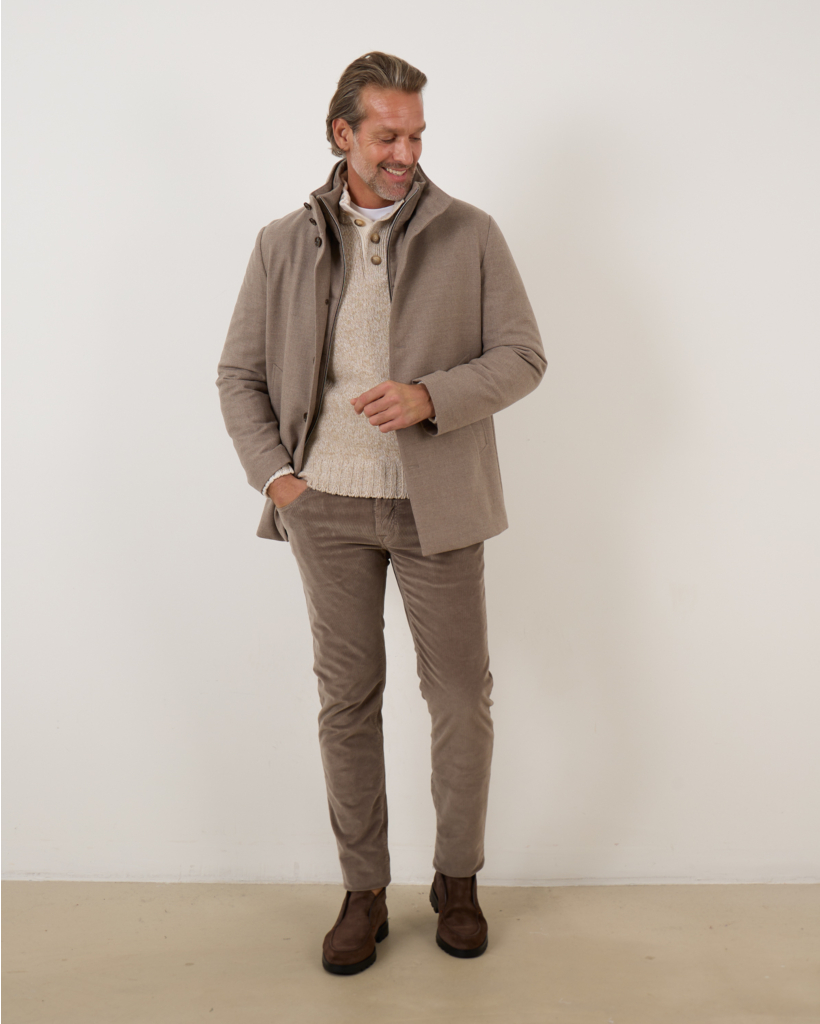 Nick Slim Rib Trousers Elephant Grey