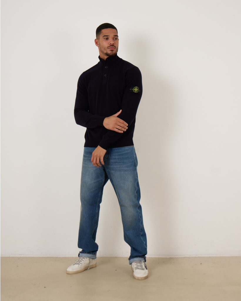 Knit Half-Button Jumper 5100002 Navy Blue