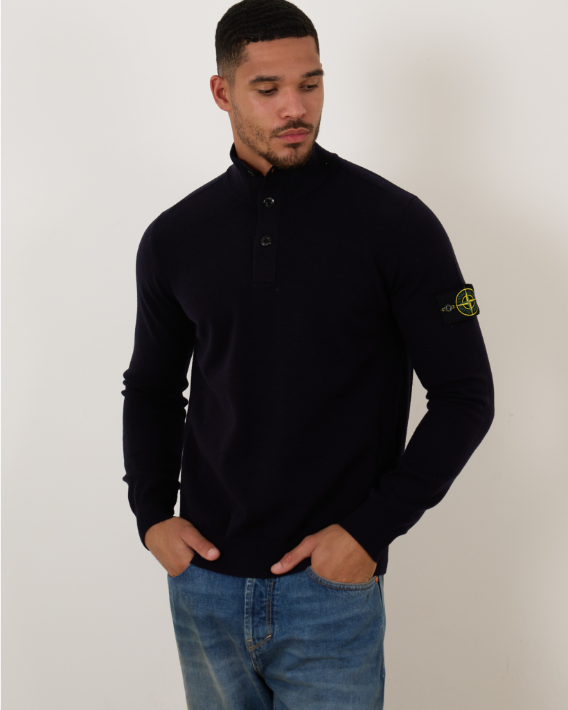 Knit Half-Button Jumper 5100002 Navy Blue