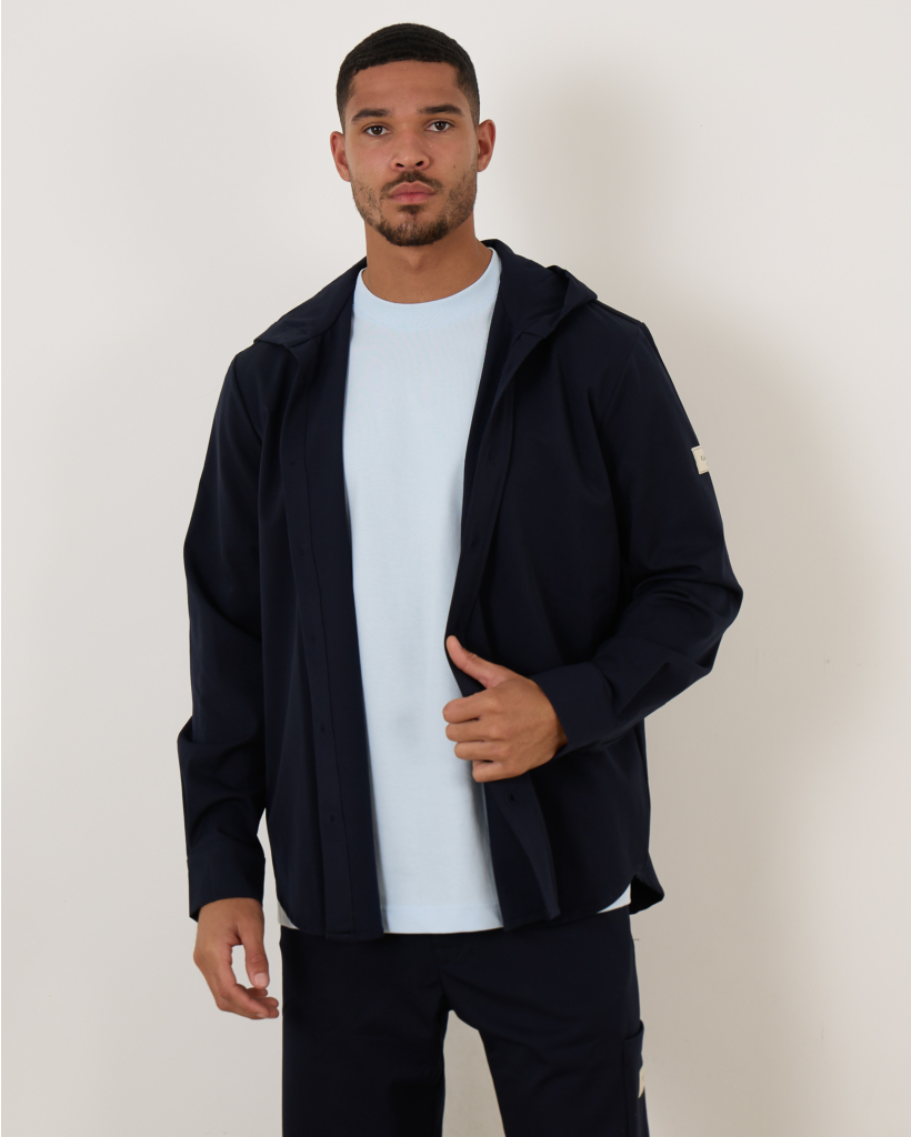 Atelier Hooded Shirt Navy