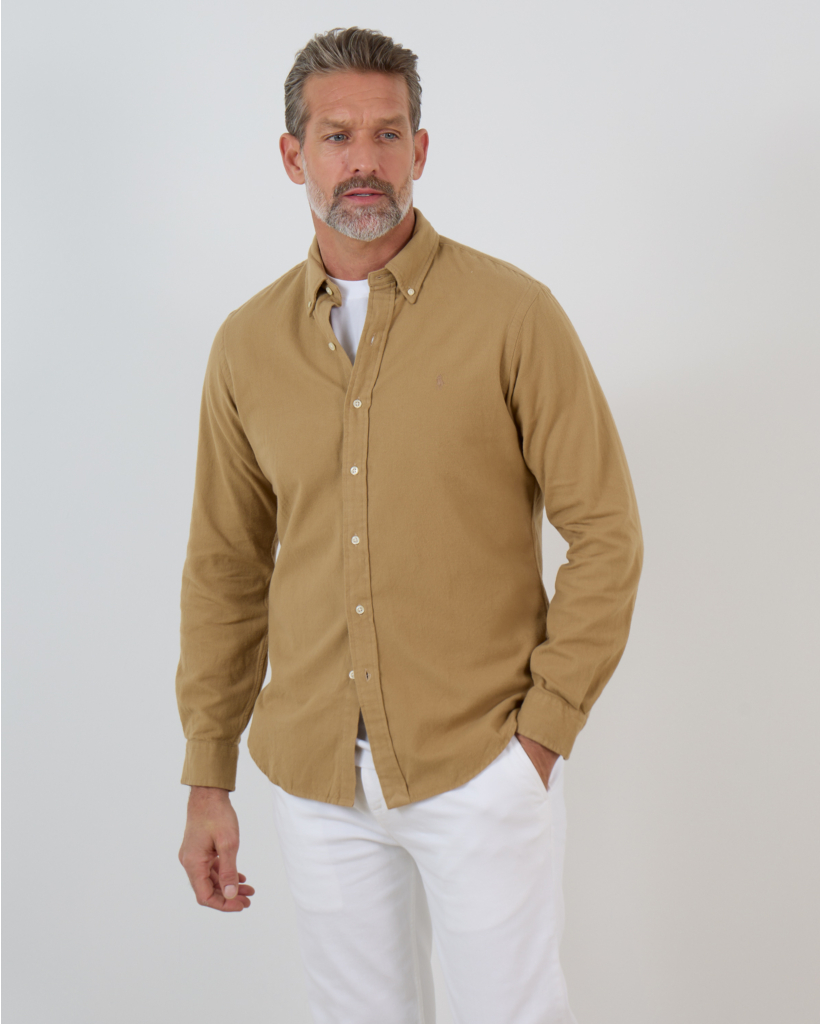 Translate casual shirt lm RL KHAKI to Dutch