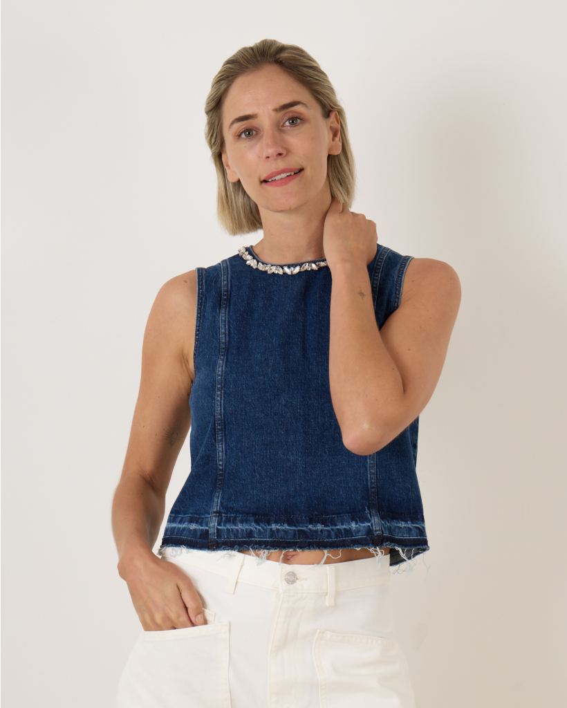 Medine Top Dark Blue Denim