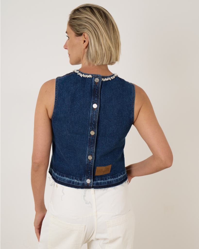 Medine Top Dark Bleu Denim