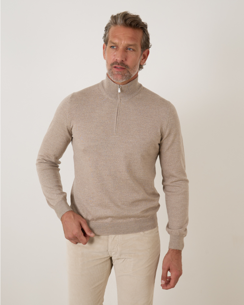 Half Zip Pullover Beige