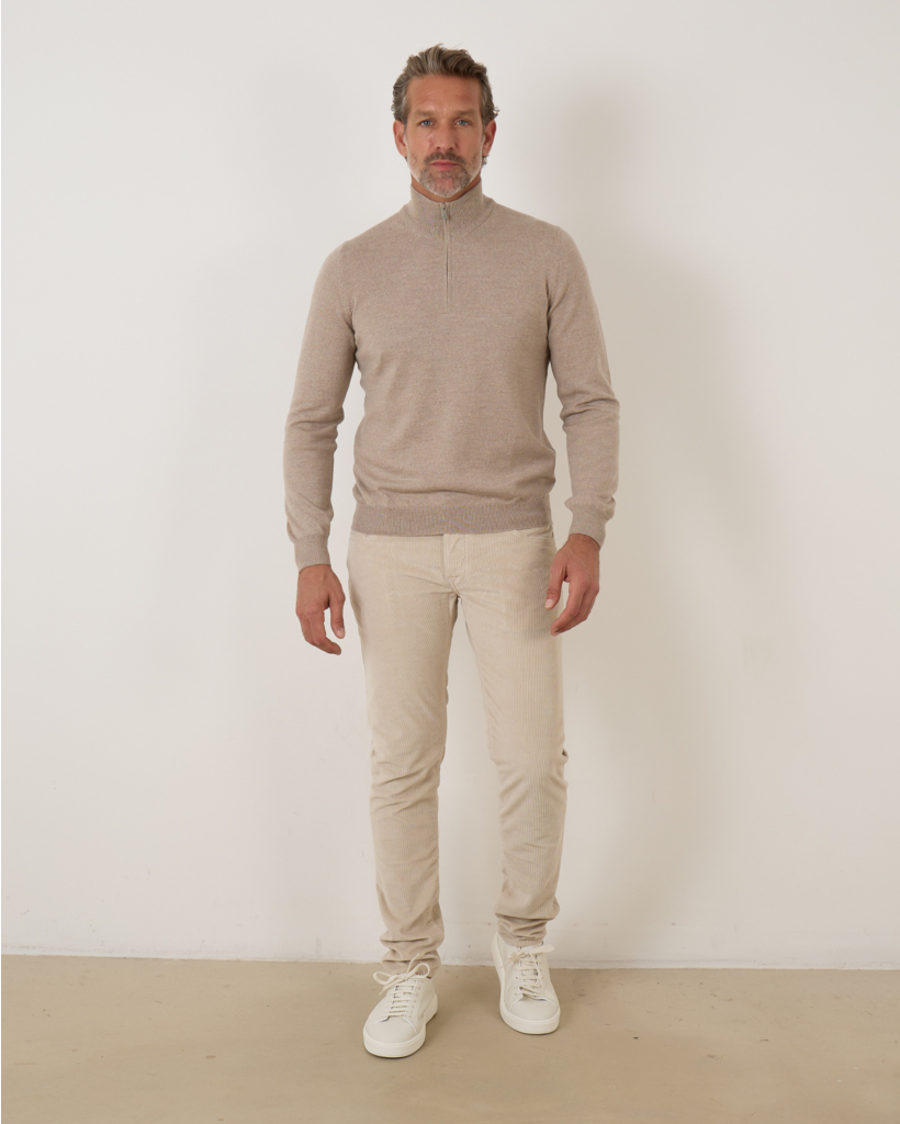 Half Zip Pullover Beige