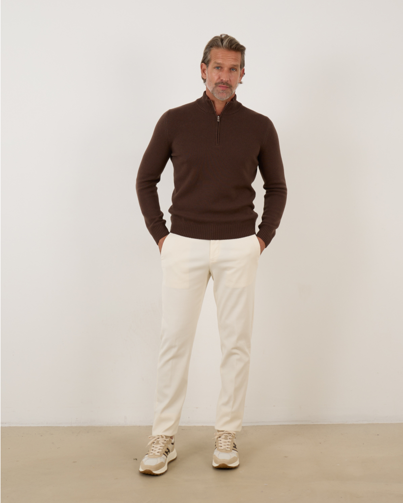 Zip Pullover Knit Chocolate