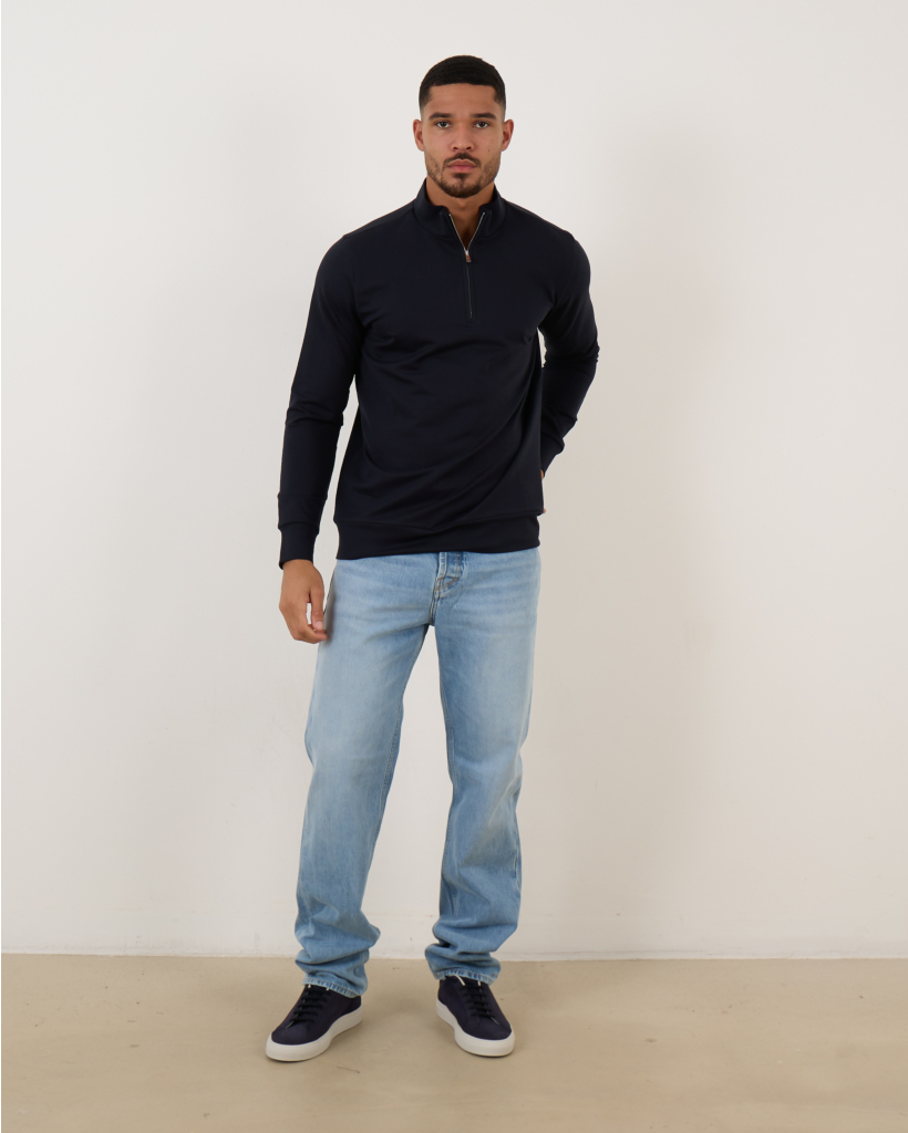 Pullover with Zipper Marino