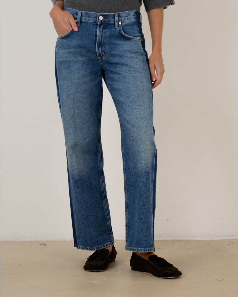 Liro Straight Tuxedo Stripe Jeans Blue