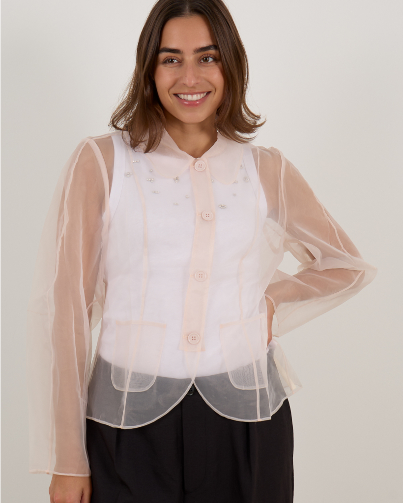Belottie Transparent Off-White Blouse