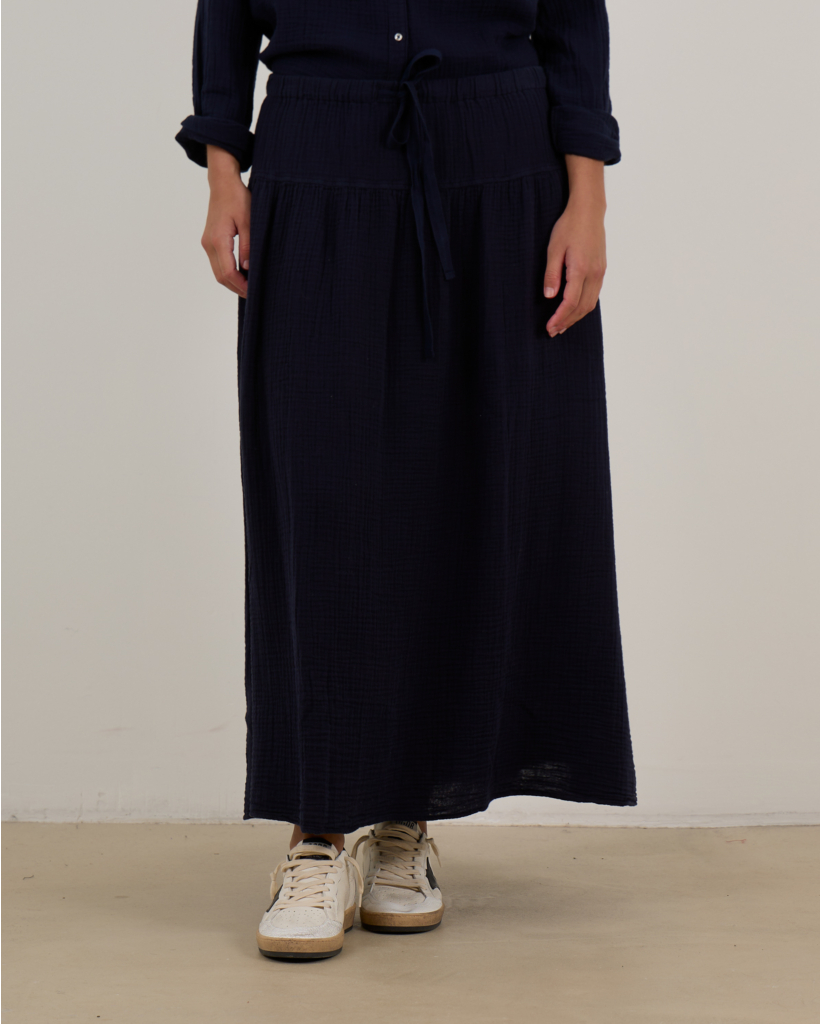 Irene Flowy Midi Skirt Navy