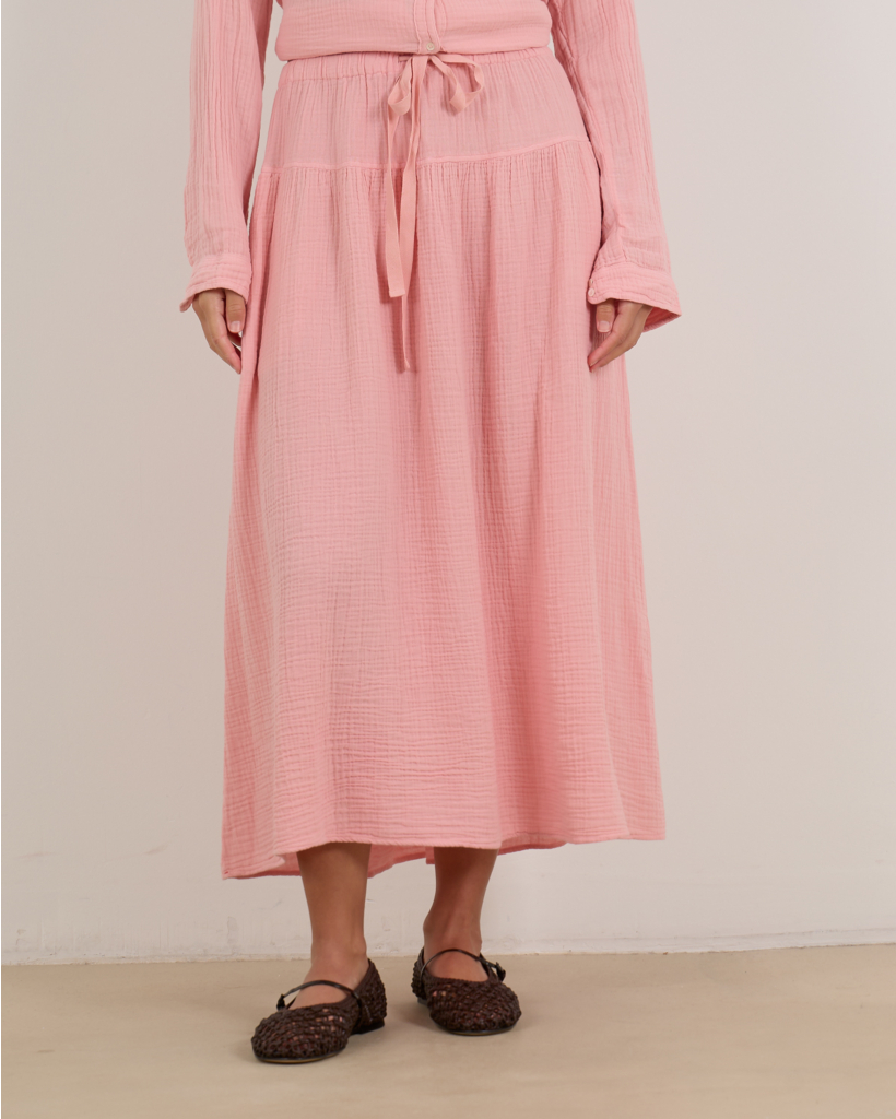Irene Flowy Midi Skirt Pink