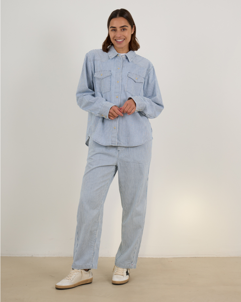 Baxter Blue Striped Drawstring Trousers