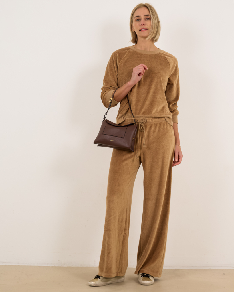 Manon sweatpants with elastic waistband, brown