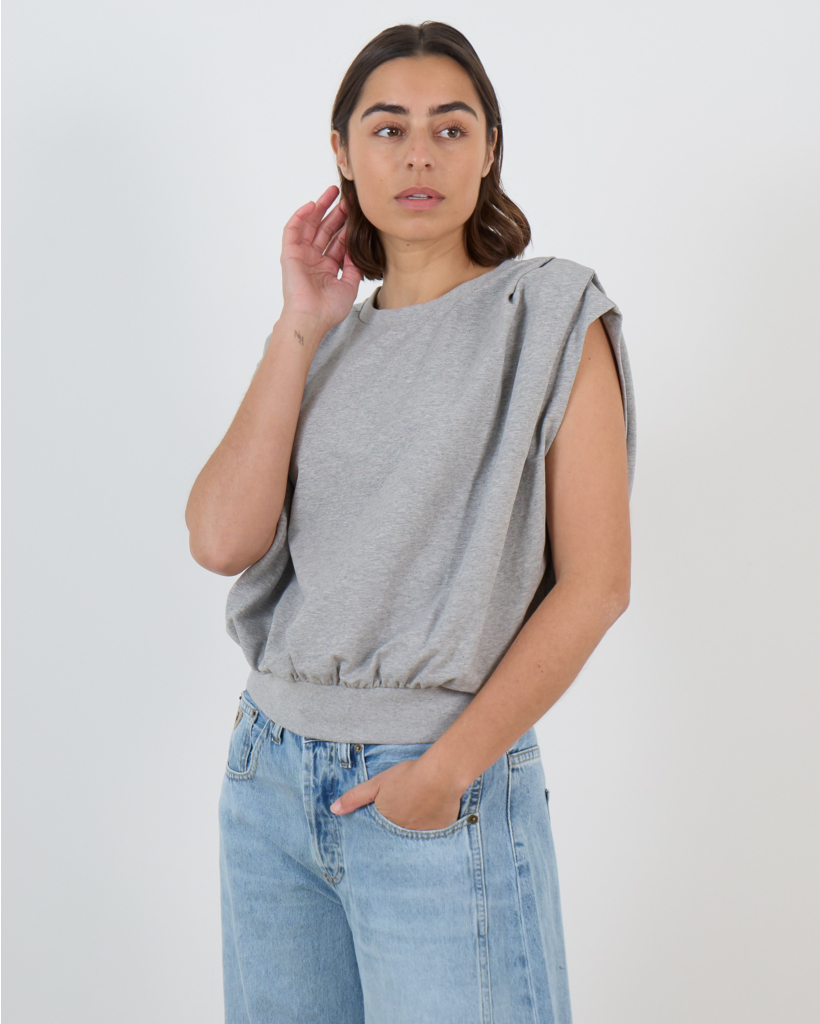 Calluna Draped Sleeveless Sweatshirt Grey