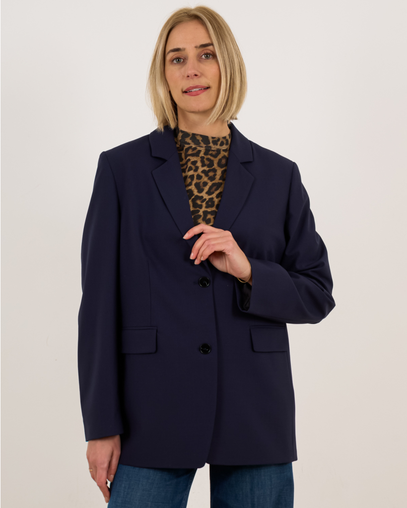 Lola wool-blend blazer in navy