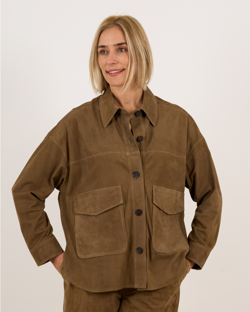 Kaylee Suede Jacket Olive