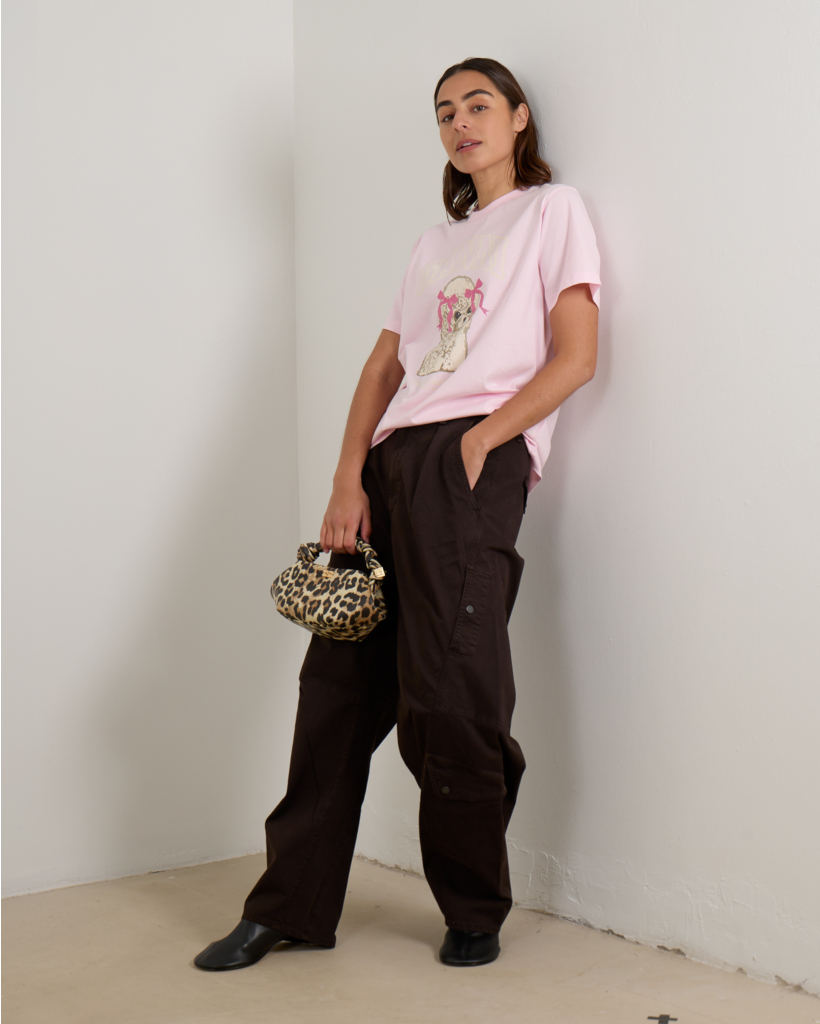 Poodle Print T-shirt Pink