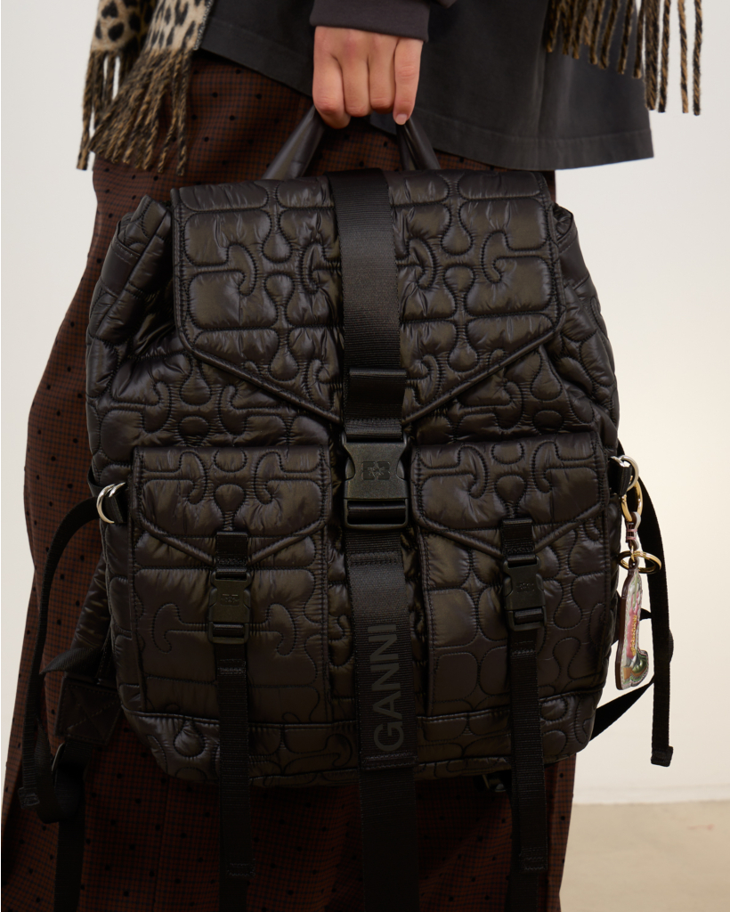 Embossed Logo Backpack Black