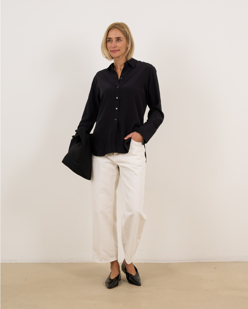 Black silk Joe blouse
