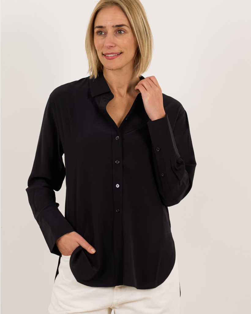 Black silk Joe blouse