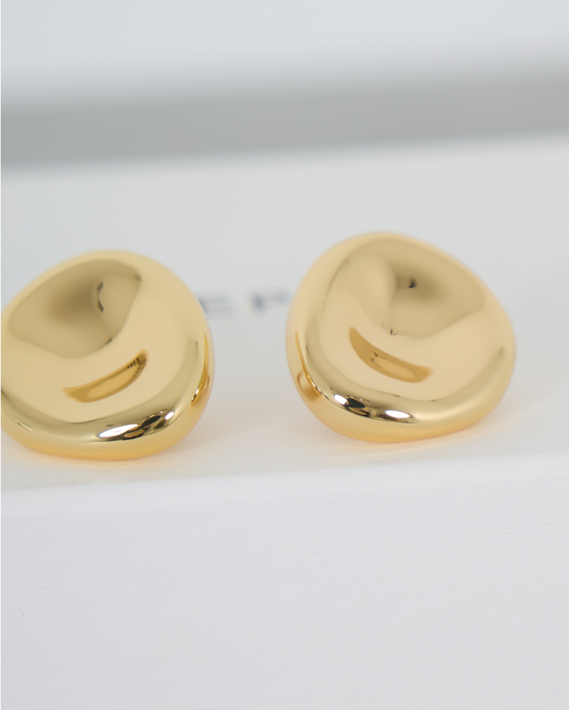 Bean Earrings Medium Gold