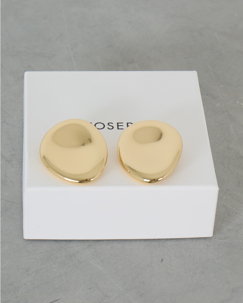 Bean Earrings Large Gold