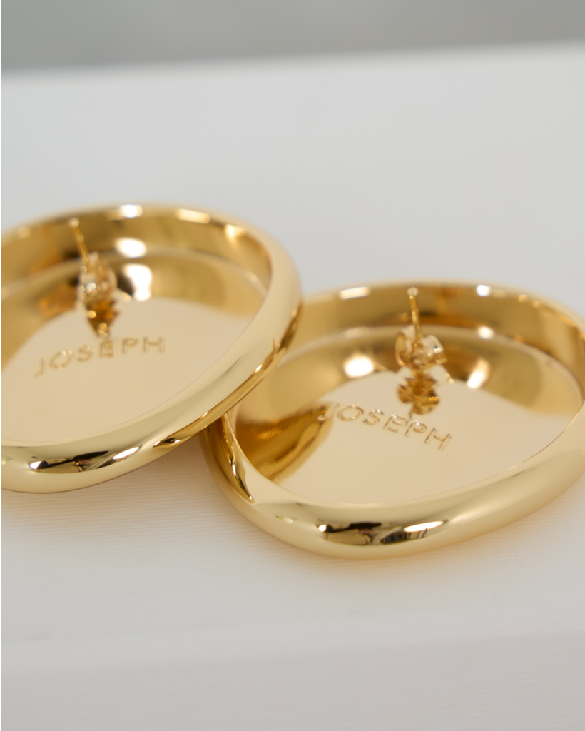 Bean Earrings Large Gold