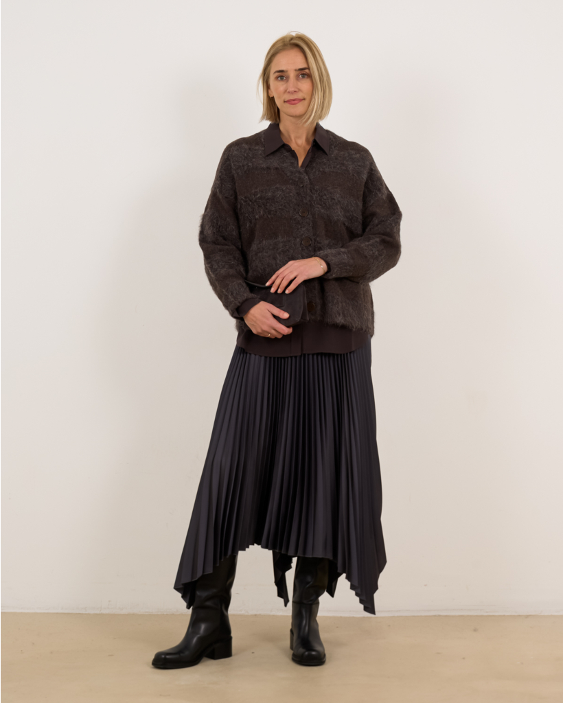 Ade asymmetric midi skirt grey