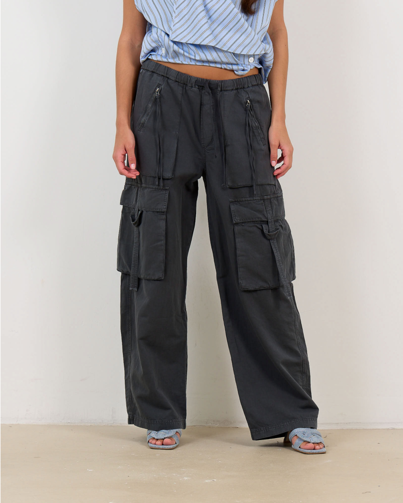 Andira Pull-On Cargo Pants Charcoal
