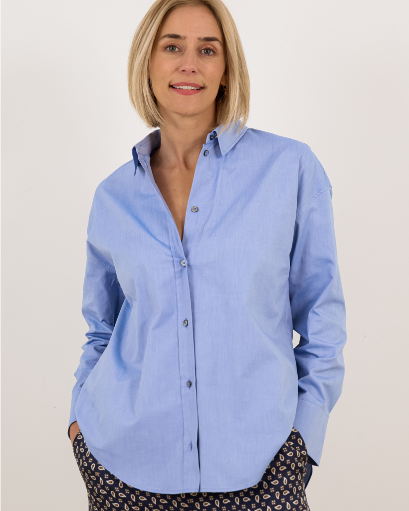 Cotton Oxford Shirt in Cornflower