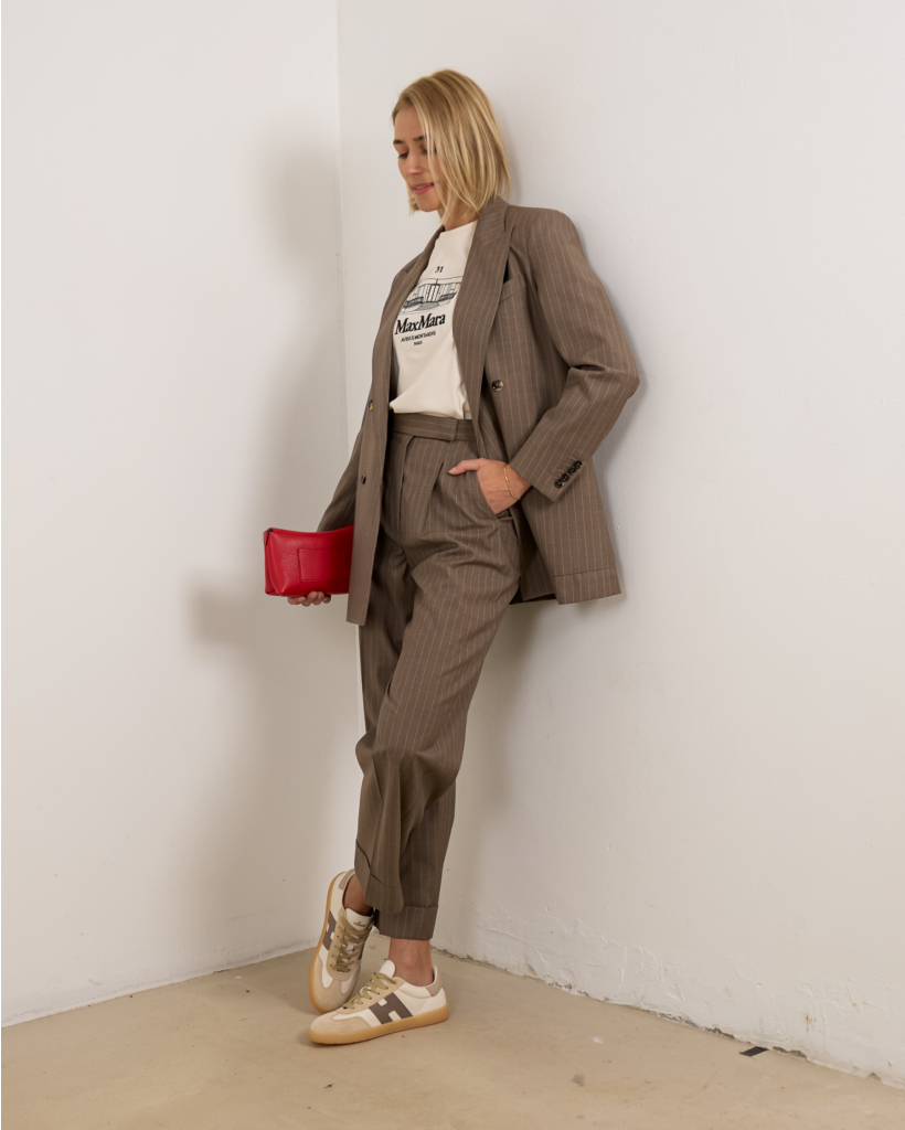 Cotton T-shirt with Print - Sand