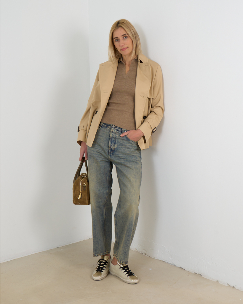 Biglia Short Water-Repellent Trench Coat Beige