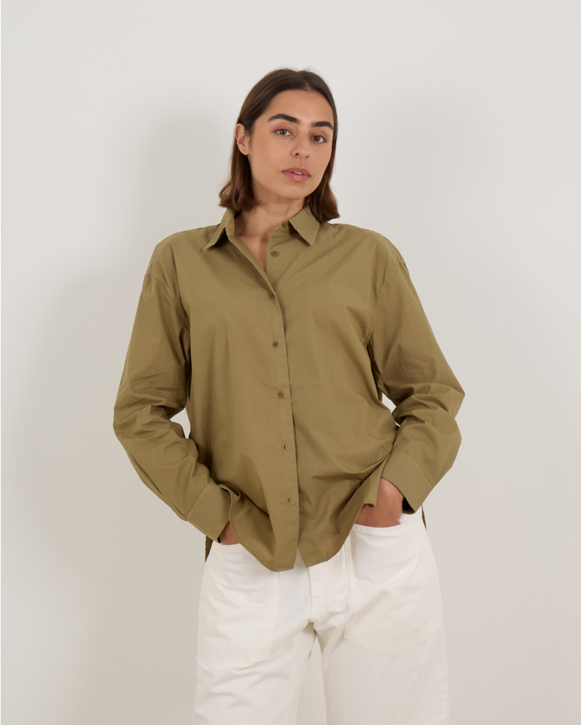 Olive Green Cotton Blouse