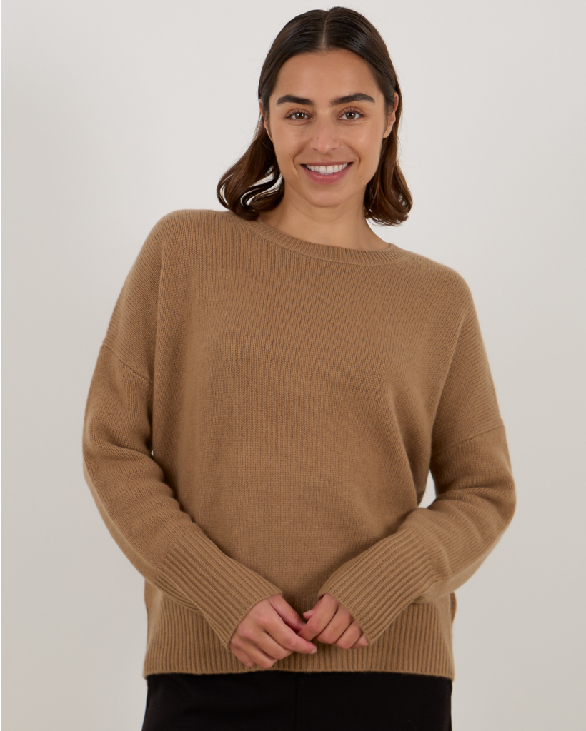 Mila Cashmere Pullover Sweater Brown